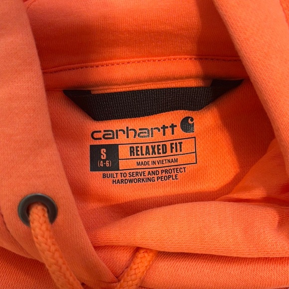 Carhartt Orange Sweatshirt Hoodie Casual Wear - Picture 2 of 4